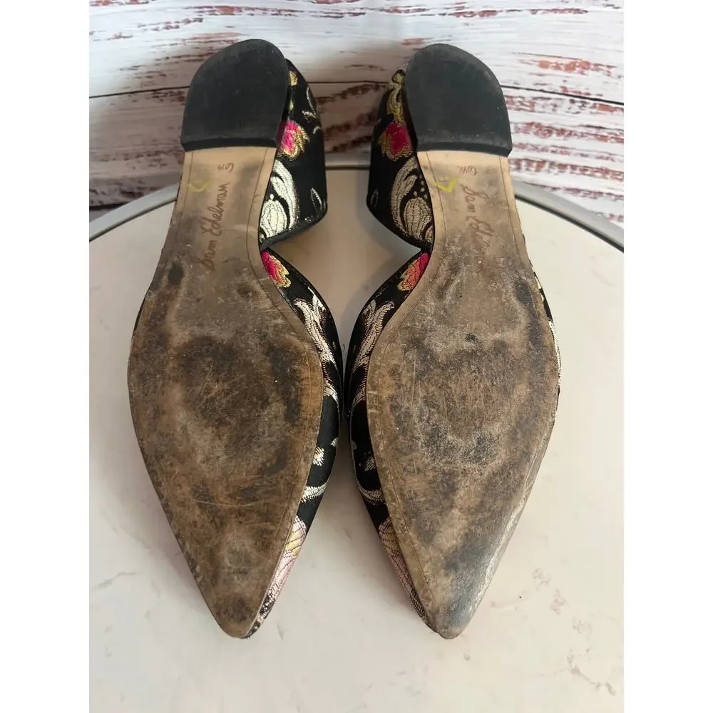 Sam Edelman Rodney D'Orsay Flats Black Brocade Size 6 1/2